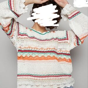 POL Lightweight Open-Knit Colorful Sweater, NWOT, S(Oversized), Bright & Fun🌞